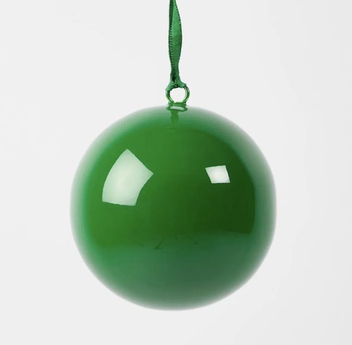 Glossy Iron Bauble Small Green