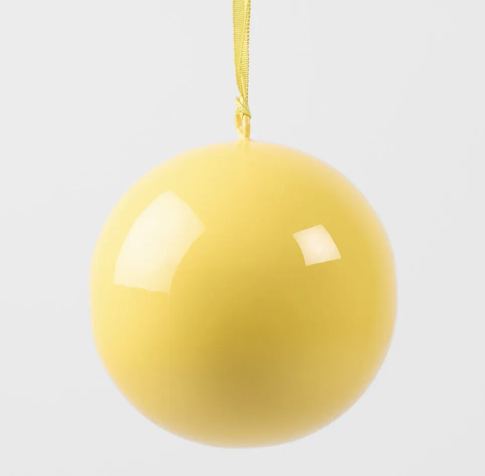 Glossy Iron Bauble Small Yellow