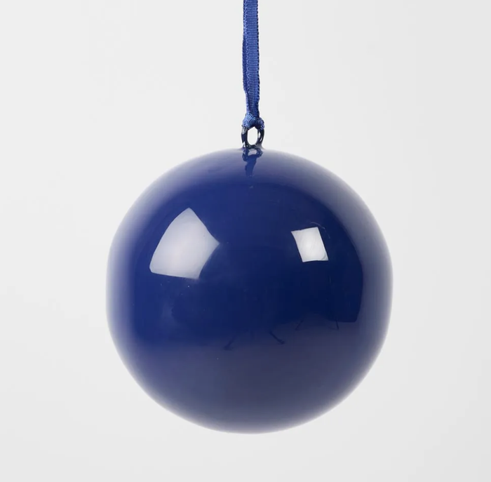 Glossy Iron Bauble Small Navy Blue