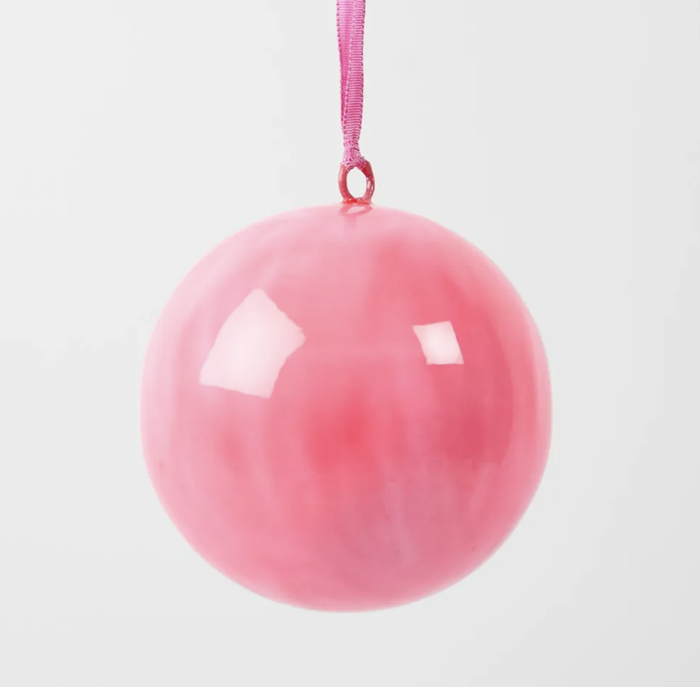 Glossy Iron Bauble Small Pink