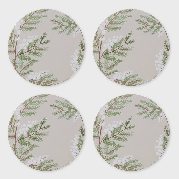 Snowberry Round Coaster Set 4