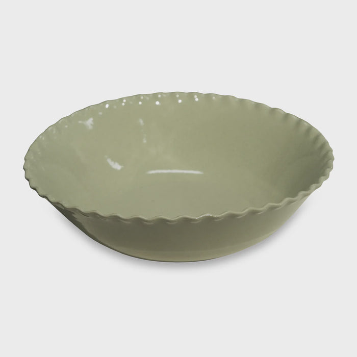 Cleo Wavy Sage Speckle Large Bowl