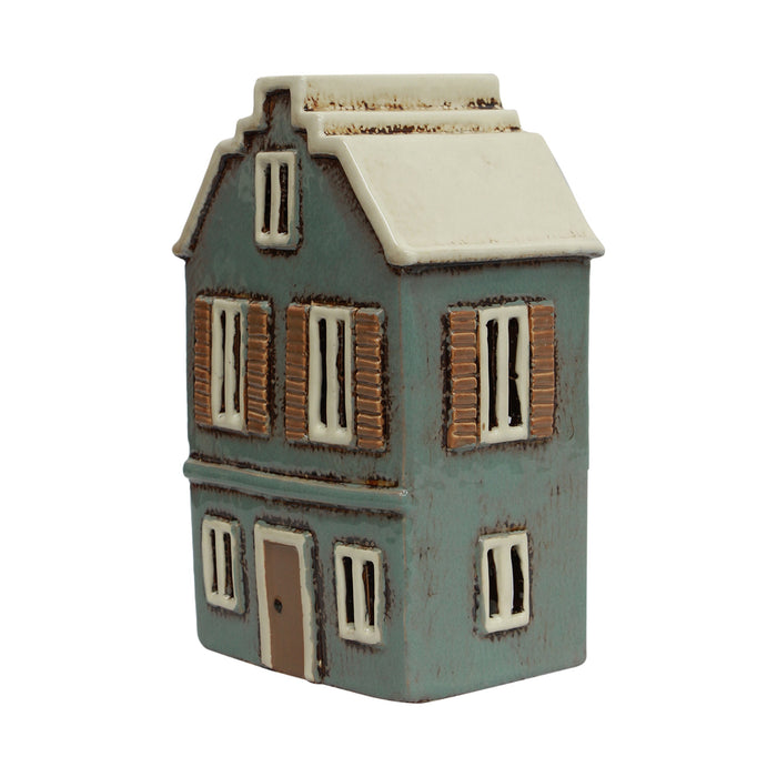 Alsace Tea Light House with Shutters Blue