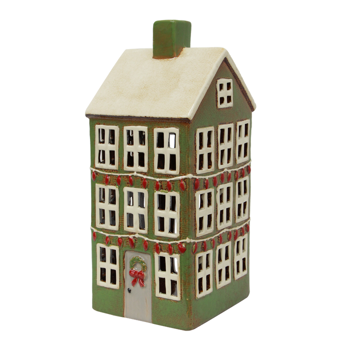 Alsace Tea Light Grande Chalet Christmas Green