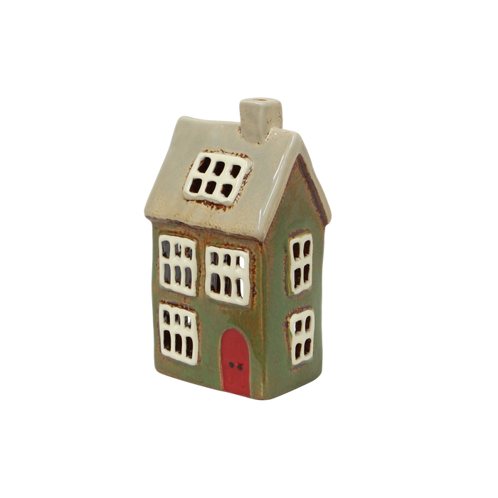 Alsace Tea Light House Christmas Green