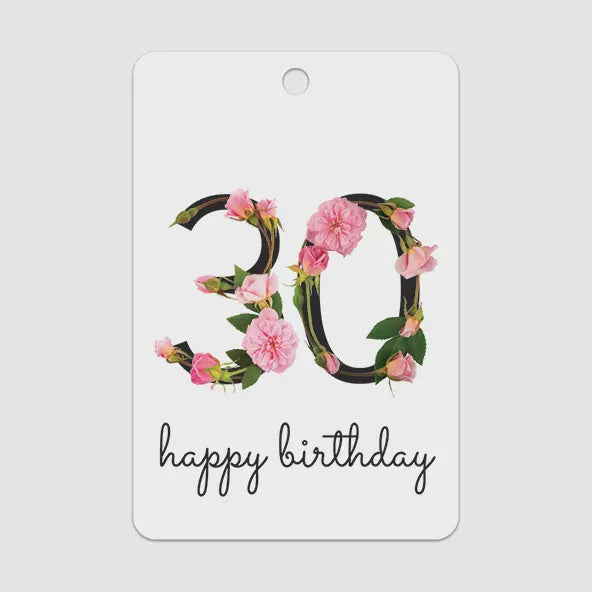 Gift Tag - Floral 30th Birthday
