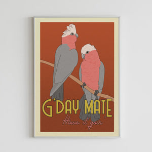 Australian Art - Galahs Poster A4