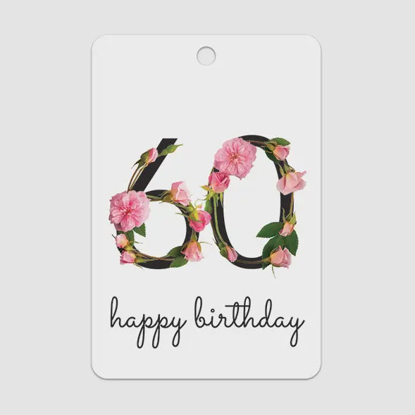 Gift Tag - Floral 60th Birthday