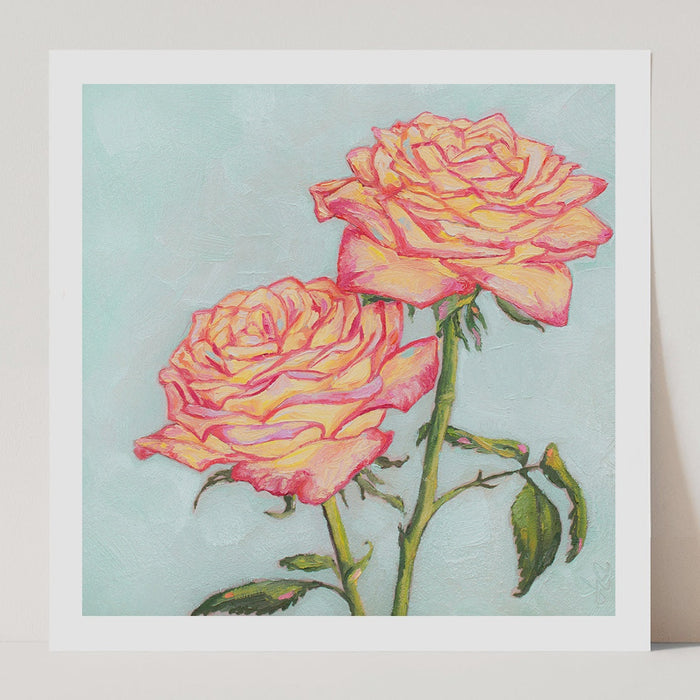 Art Print - Soft Pink Roses Square