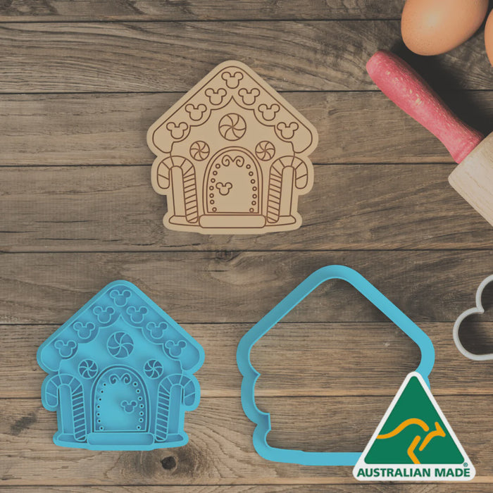 Fancy Gingerbread Cookie Cutter & Embosser Stamp 10cm