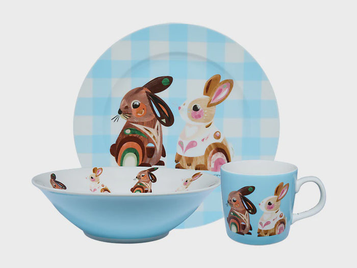 Pete Cromer Barn Friends Children's 3pc Dinner Set Bunny