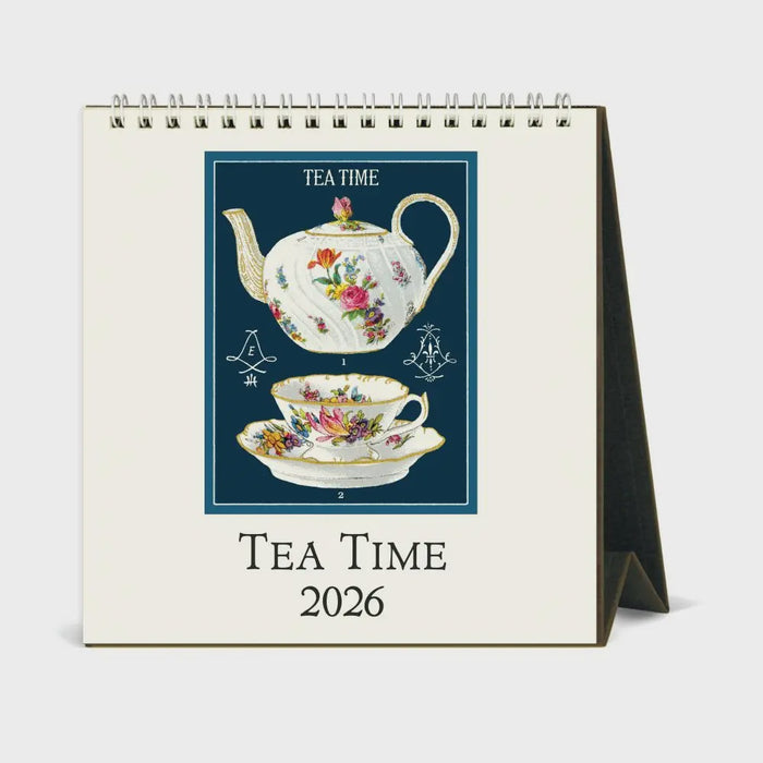 Cavallini 2026 Desk Calendar – Tea Time