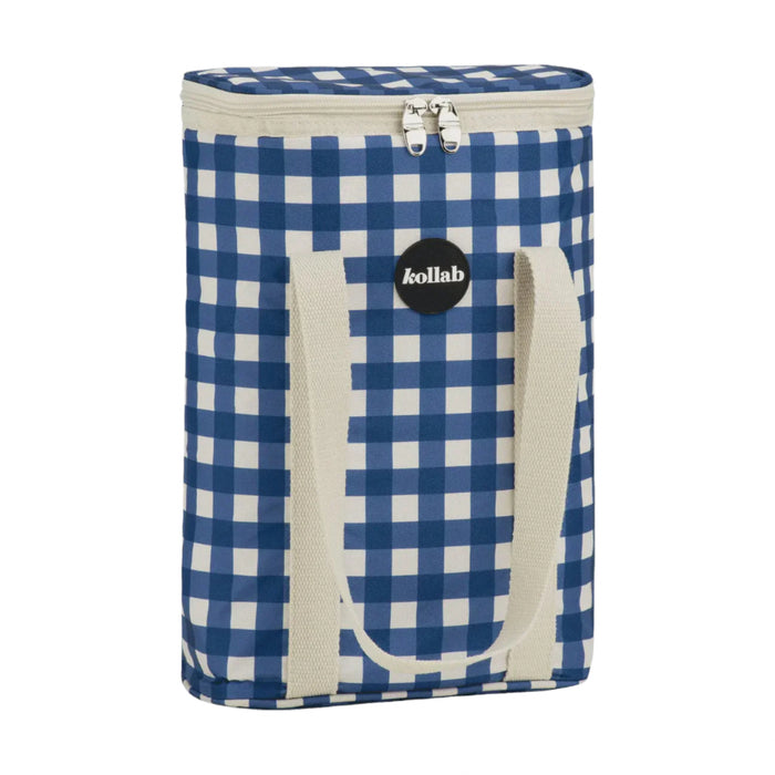 Wine Cooler Bag Blue Check