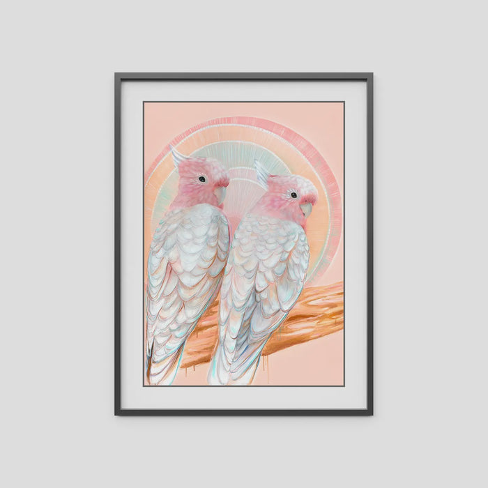 A4 Art Print - Mitchell and Maude Pink Cockatoos