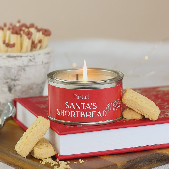 Paint Pot Candle Small - Santa's Shortbread