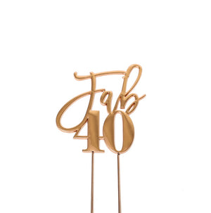 Rose Gold Plated Cake Topper - FAB 40