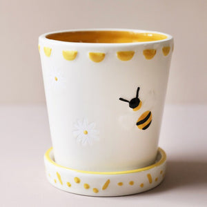 Small Bee Ceramic Planter & Tray