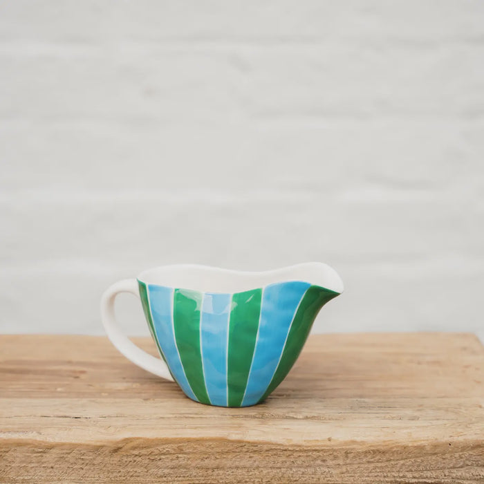 Gravy Jug - Green and Cornflower