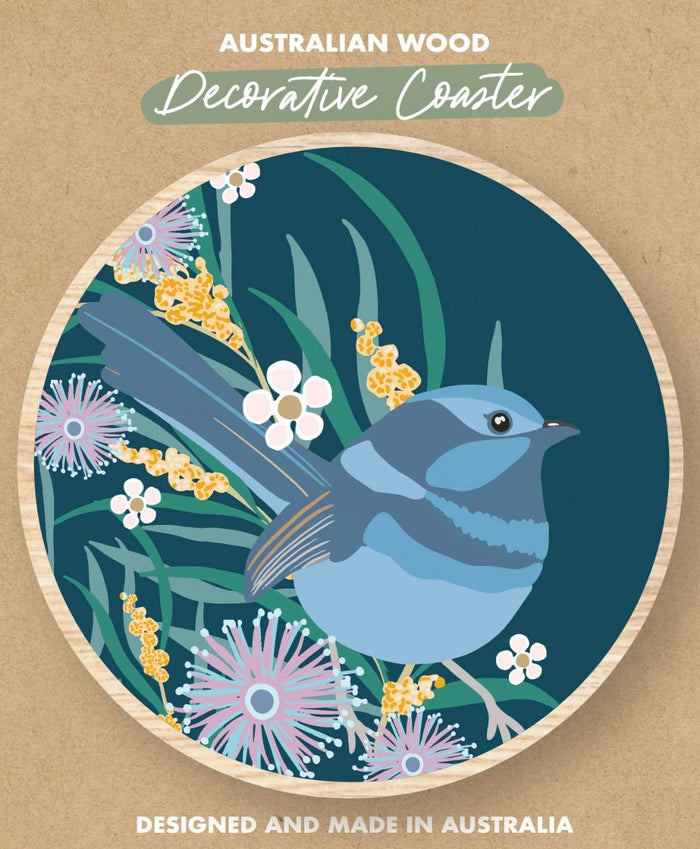 Coaster: Blue Wren - Navy Blue