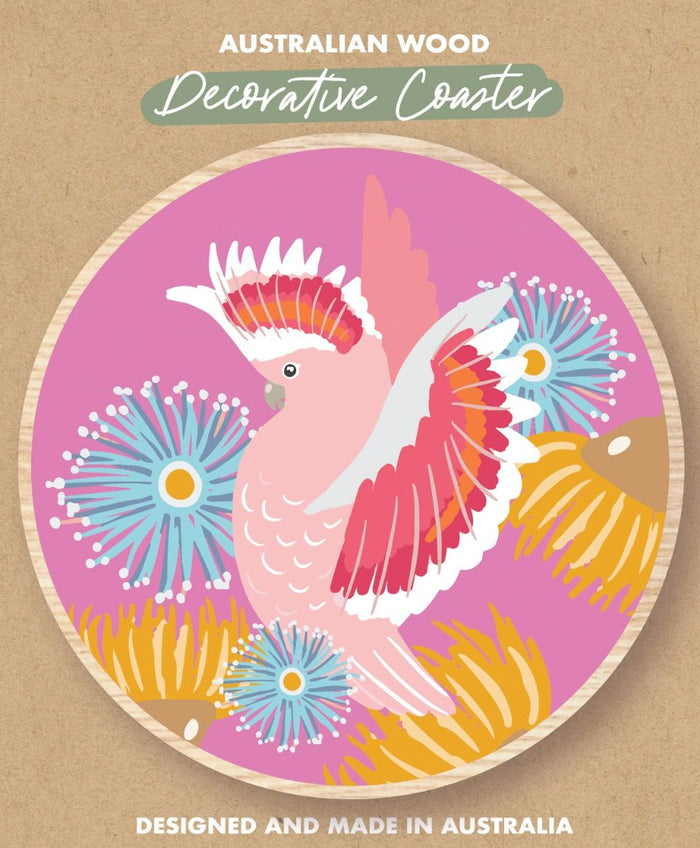 Coaster: Bright Pink Galah