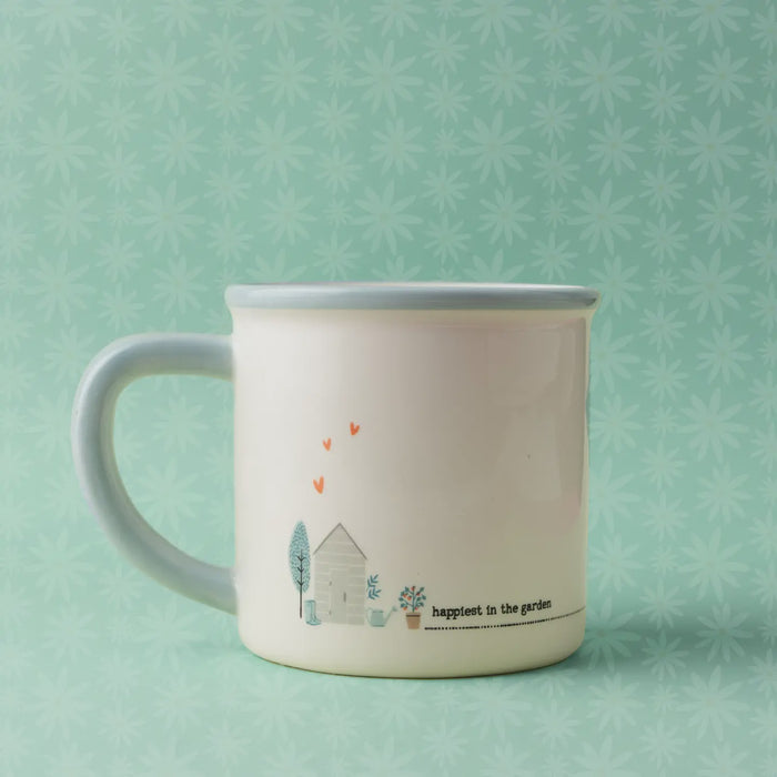 Stoneware Mug - 'happiest in the Garden'