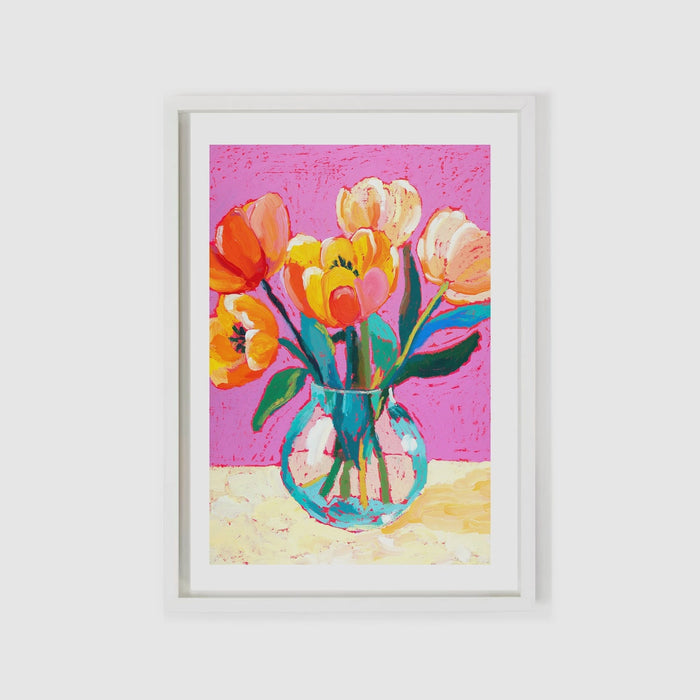 Art Print - Tulips in Bloom Still Life A4