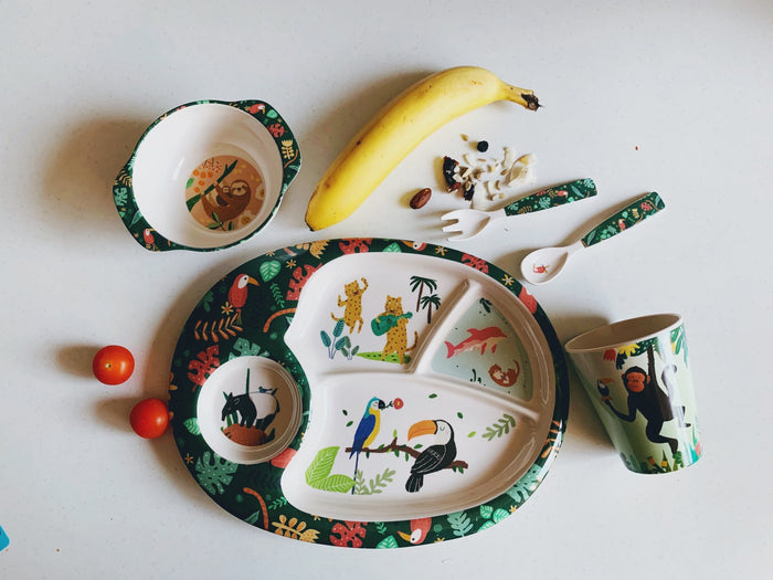 5pcs Childrens Dinner Sets - Amazon Jungle