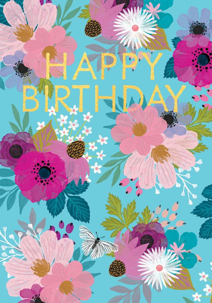 Greeting Card: Happy Birthday Aqua