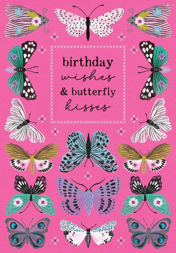 Greeting Card: Birthday Butterfly Kisses