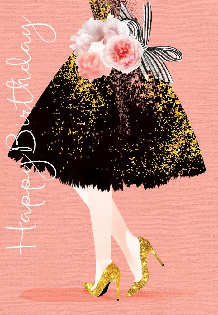 Greeting Card: Black Dress Happy Birthday