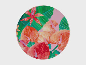 Teas & C's Tropicana Ceramic Round Coaster 10cm Banana Leaf