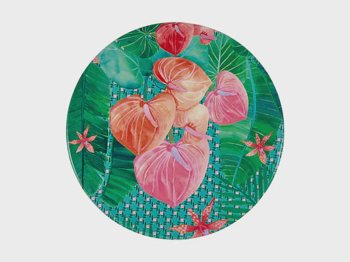 Teas & C's Tropicana Ceramic Round Coaster 10cm Palm Leaf