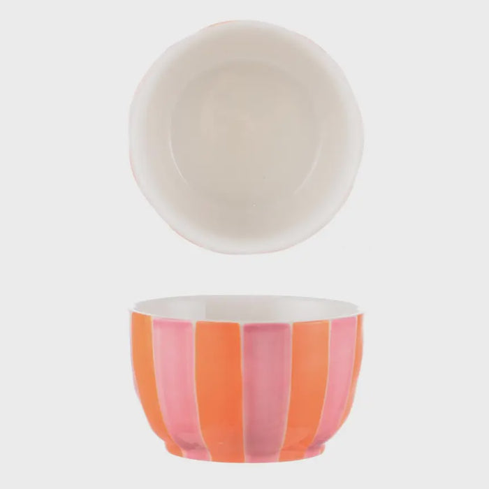 Small Bowl - Pink and Orange Stripe
