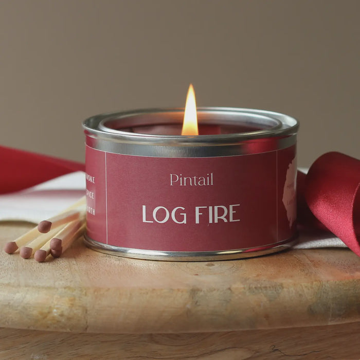 Paint Pot Candle Small - Log Fire