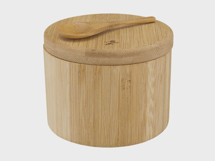 Evergreen Bamboo Salt Box With Spoon