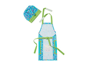 Kasey Rainbow Critters Children's Apron & Hat Set Blue