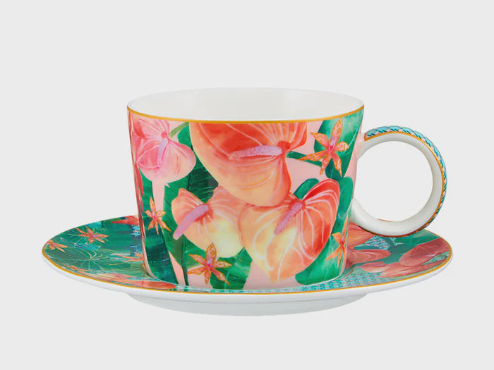 Teas & C's Tropicana Cup & Saucer 250ML Pink