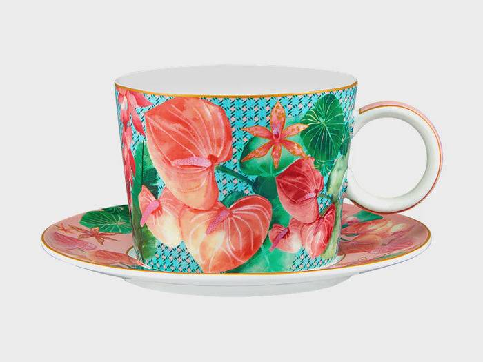 Teas & C's Tropicana Breakfast Cup & Saucer 400ML Blue