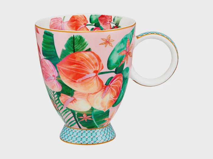 Teas & C's Tropicana Footed Mug 300ML Pink