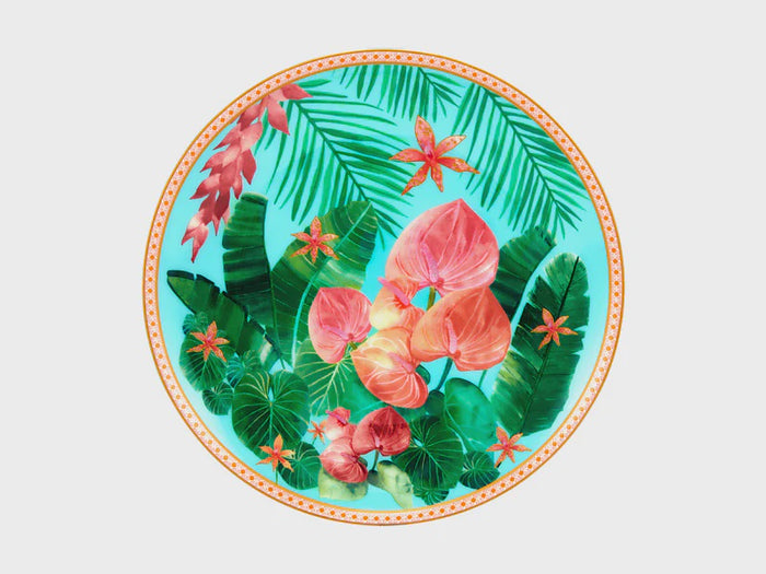 Teas & C's Tropicana Coupe Plate 19.5cm Blue