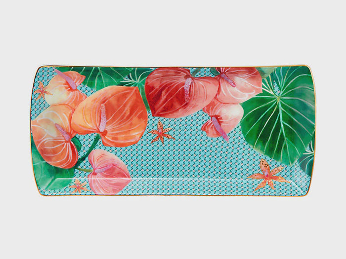 Teas & C's Tropicana Rectangular Platter 25.5x11.5cm Blue