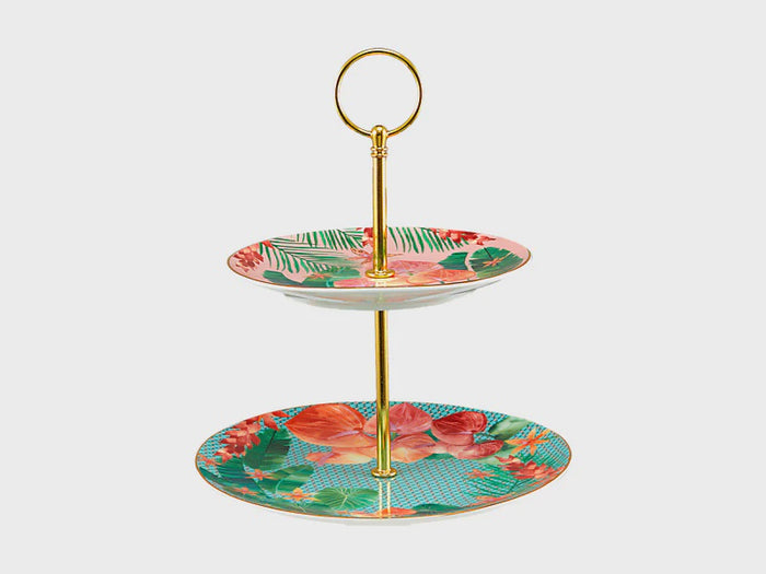 Teas & C's Tropicana 2 Tiered Cake Stand