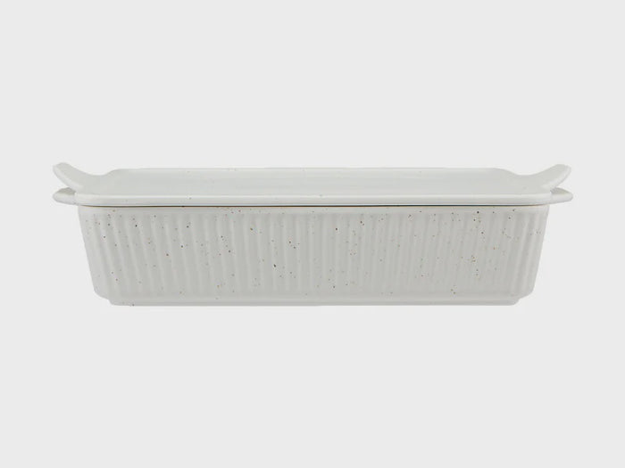 Speckle Rectangular Baker With Tray 33x23cm Cream