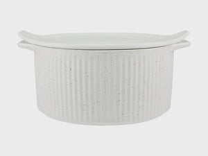Speckle Round Casserole With Tray Lid 3L Cream