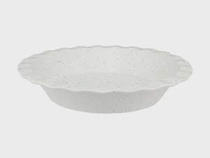 Speckle Fluted Pie Dish 25x4.5cm Cream