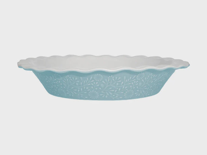 Blooms Fluted Pie Dish  Blue