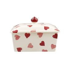 Pink Hearts Small Butter Dish