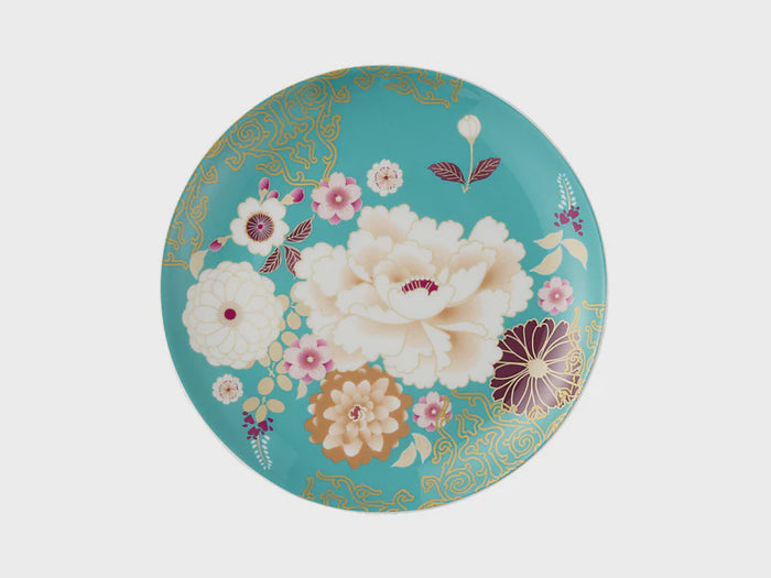 Kimono Cake Plate 20cm Teal