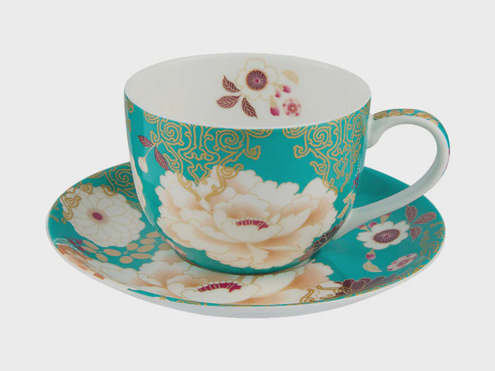Kimono Cup & Saucer 300ML Teal