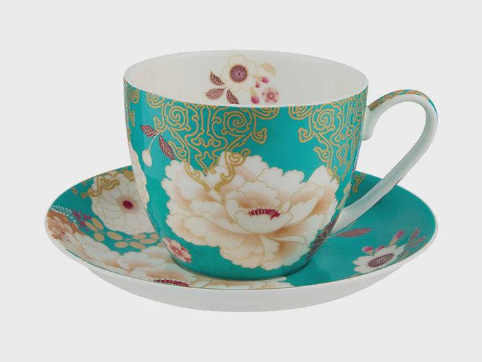 Kimono Breakfast Cup & Saucer 480ML Teal